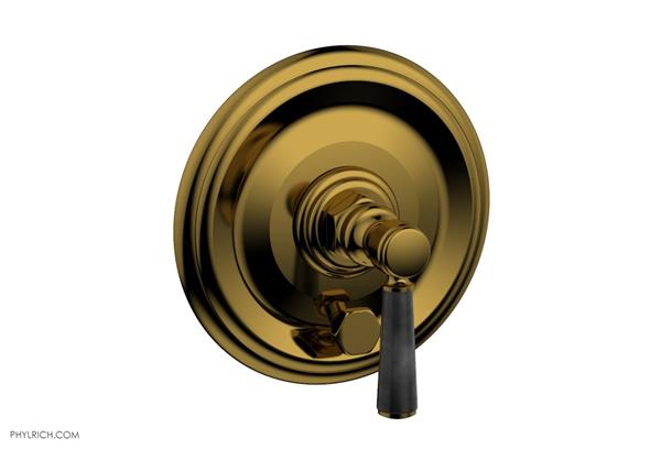 Phylrich - Hex Traditional Pressure Balance Shower Plate with Diverter and Handle Trim Set - Marble Lever Handle