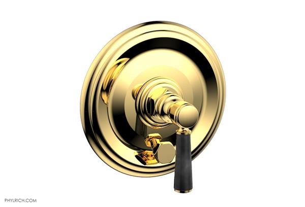 Phylrich - Hex Traditional Pressure Balance Shower Plate with Diverter and Handle Trim Set - Marble Lever Handle