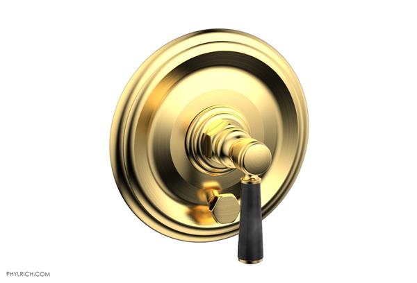 Phylrich - Hex Traditional Pressure Balance Shower Plate with Diverter and Handle Trim Set - Marble Lever Handle