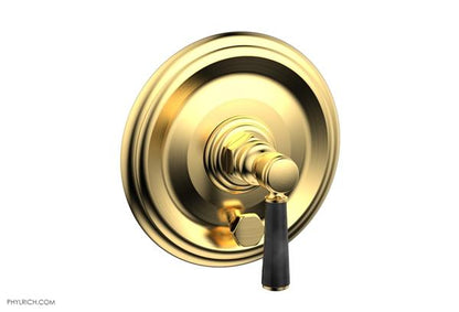 Phylrich - Hex Traditional Pressure Balance Shower Plate with Diverter and Handle Trim Set - Marble Lever Handle