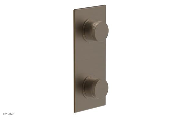 Phylrich - Basic II 1/2 Inch Mini Thermostatic Valve With Volume Control Or Diverter - Knurled Handle Trim Only