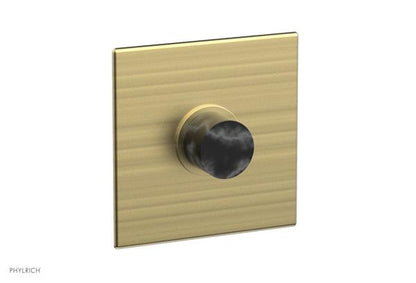 Phylrich - Basic II Square Shower Plate & Marble Handle Trim Only