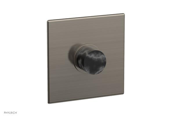 Phylrich - Basic II Square Shower Plate & Marble Handle Trim Only