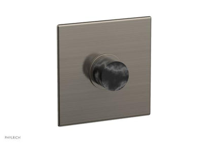 Phylrich - Basic II Square Shower Plate & Marble Handle Trim Only
