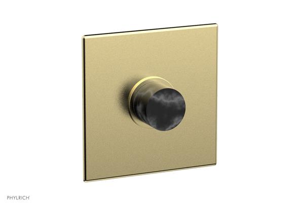 Phylrich - Basic II Square Shower Plate & Marble Handle Trim Only