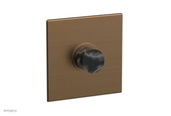 Phylrich - Basic II Square Shower Plate & Marble Handle Trim Only