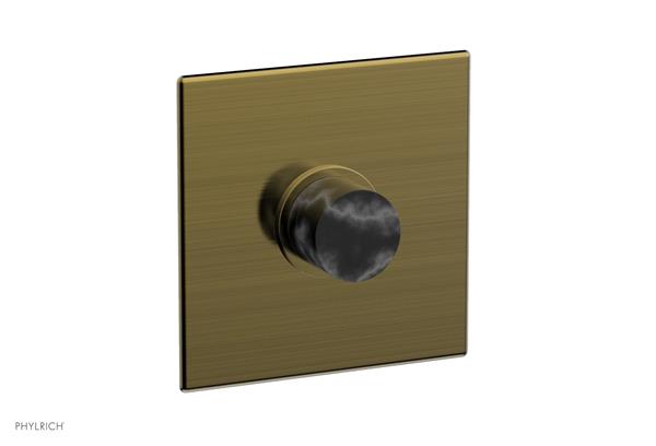 Phylrich - Basic II Square Shower Plate & Marble Handle Trim Only