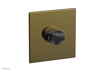 Phylrich - Basic II Square Shower Plate & Marble Handle Trim Only