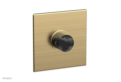 Phylrich - Basic II Square Shower Plate & Marble Handle Trim Only