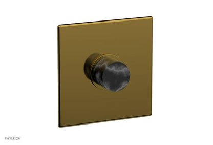 Phylrich - Basic II Square Shower Plate & Marble Handle Trim Only