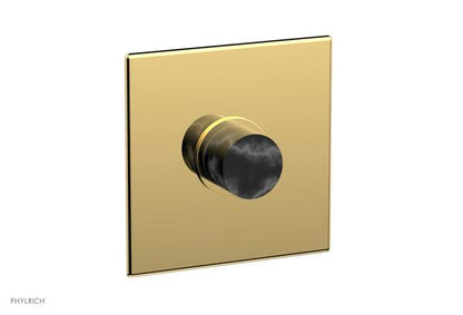 Phylrich - Basic II Square Shower Plate & Marble Handle Trim Only