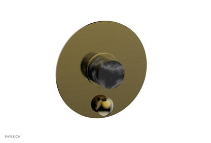 Phylrich - Basic II Pressure Balance Round Shower Plate w/ Diverter & Marble Handle Trim Only