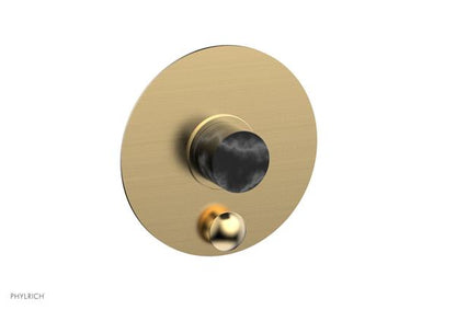 Phylrich - Basic II Pressure Balance Round Shower Plate w/ Diverter & Marble Handle Trim Only