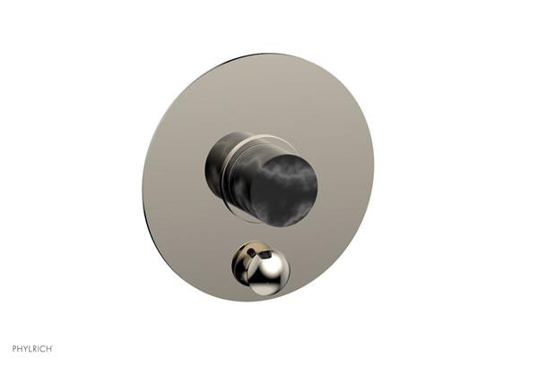 Phylrich - Basic II Pressure Balance Round Shower Plate w/ Diverter & Marble Handle Trim Only