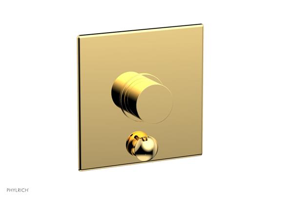 Phylrich - Basic II Pressure Balance Square Shower Plate w/ Diverter & Smooth Handle Trim Only