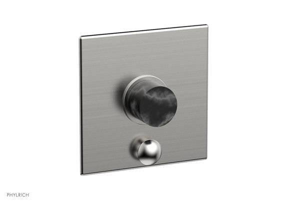 Phylrich - Basic II Pressure Balance Square Shower Plate w/ Diverter & Marble Handle Trim Only