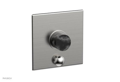 Phylrich - Basic II Pressure Balance Square Shower Plate w/ Diverter & Marble Handle Trim Only