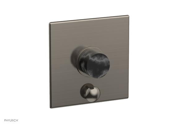 Phylrich - Basic II Pressure Balance Square Shower Plate w/ Diverter & Marble Handle Trim Only