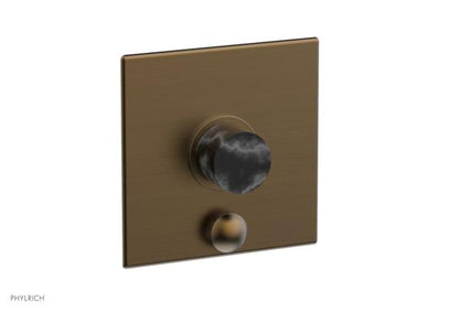 Phylrich - Basic II Pressure Balance Square Shower Plate w/ Diverter & Marble Handle Trim Only