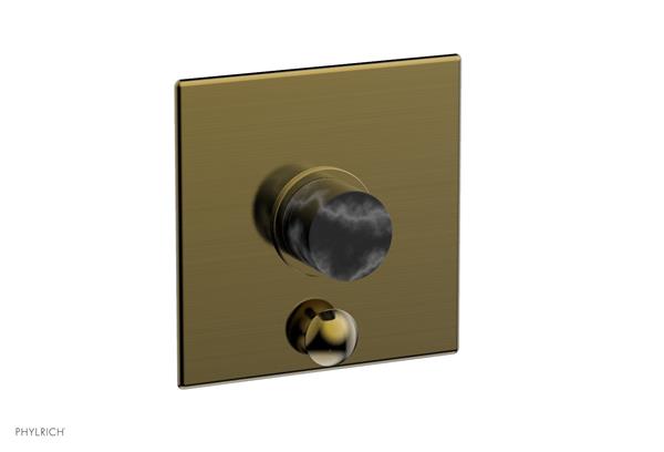 Phylrich - Basic II Pressure Balance Square Shower Plate w/ Diverter & Marble Handle Trim Only