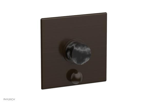 Phylrich - Basic II Pressure Balance Square Shower Plate w/ Diverter & Marble Handle Trim Only