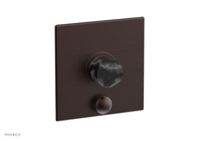 Phylrich - Basic II Pressure Balance Square Shower Plate w/ Diverter & Marble Handle Trim Only