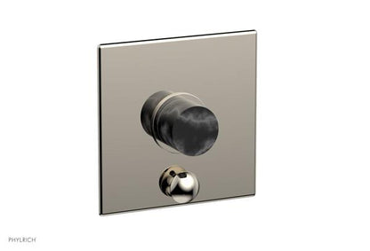 Phylrich - Basic II Pressure Balance Square Shower Plate w/ Diverter & Marble Handle Trim Only
