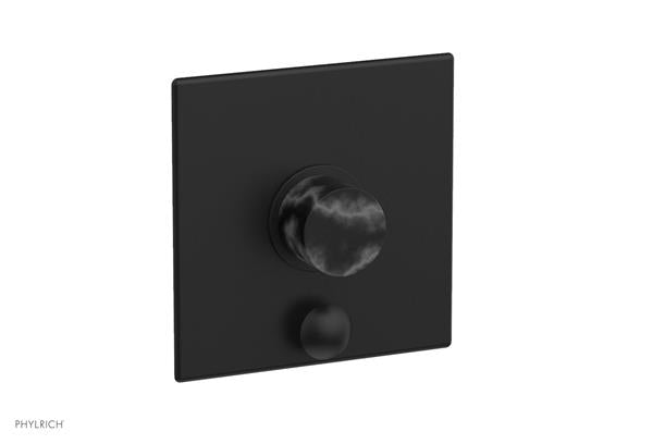 Phylrich - Basic II Pressure Balance Square Shower Plate w/ Diverter & Marble Handle Trim Only