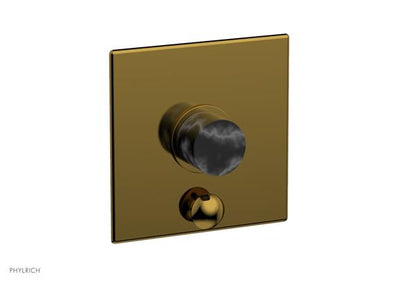 Phylrich - Basic II Pressure Balance Square Shower Plate w/ Diverter & Marble Handle Trim Only