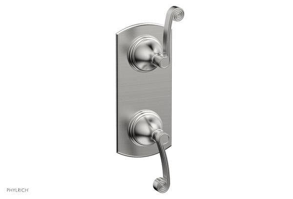 Phylrich - 3Ring 1/2 Inch Mini Thermostatic Valve with Volume Control Diverter  Trim - Curved Lever Handles