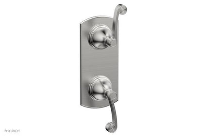 Phylrich - 3Ring 1/2 Inch Mini Thermostatic Valve with Volume Control Diverter  Trim - Curved Lever Handles