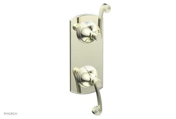 Phylrich - 3Ring 1/2 Inch Mini Thermostatic Valve with Volume Control Diverter  Trim - Curved Lever Handles