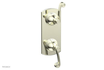 Phylrich - 3Ring 1/2 Inch Mini Thermostatic Valve with Volume Control Diverter  Trim - Curved Lever Handles