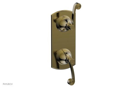 Phylrich - 3Ring 1/2 Inch Mini Thermostatic Valve with Volume Control Diverter  Trim - Curved Lever Handles