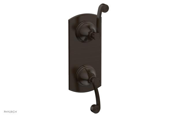 Phylrich - 3Ring 1/2 Inch Mini Thermostatic Valve with Volume Control Diverter  Trim - Curved Lever Handles