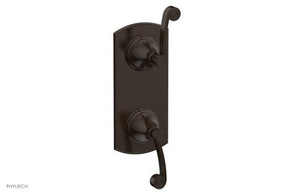 Phylrich - 3Ring 1/2 Inch Mini Thermostatic Valve with Volume Control Diverter  Trim - Curved Lever Handles