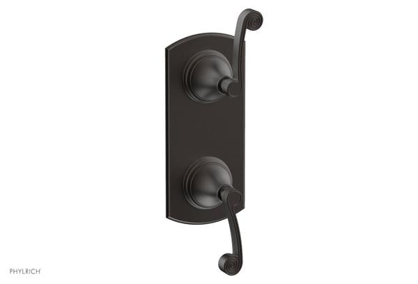 Phylrich - 3Ring 1/2 Inch Mini Thermostatic Valve with Volume Control Diverter  Trim - Curved Lever Handles