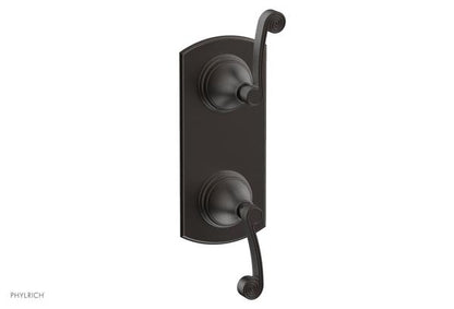 Phylrich - 3Ring 1/2 Inch Mini Thermostatic Valve with Volume Control Diverter  Trim - Curved Lever Handles