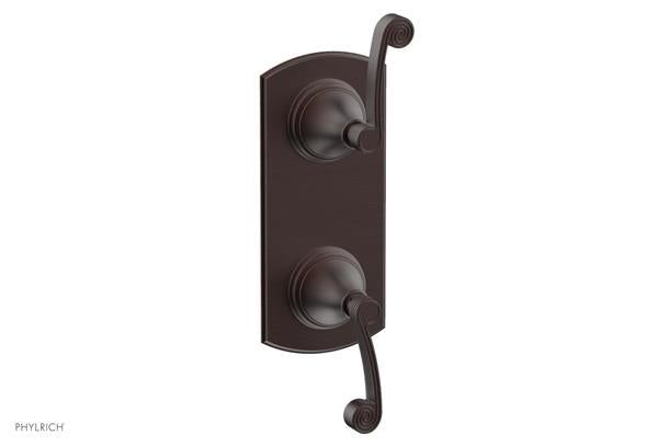 Phylrich - 3Ring 1/2 Inch Mini Thermostatic Valve with Volume Control Diverter  Trim - Curved Lever Handles