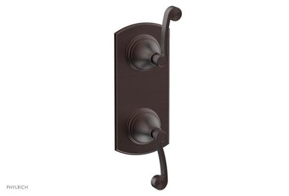 Phylrich - 3Ring 1/2 Inch Mini Thermostatic Valve with Volume Control Diverter  Trim - Curved Lever Handles