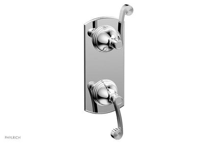 Phylrich - 3Ring 1/2 Inch Mini Thermostatic Valve with Volume Control Diverter  Trim - Curved Lever Handles