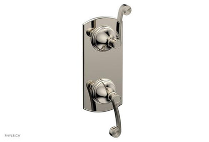 Phylrich - 3Ring 1/2 Inch Mini Thermostatic Valve with Volume Control Diverter  Trim - Curved Lever Handles