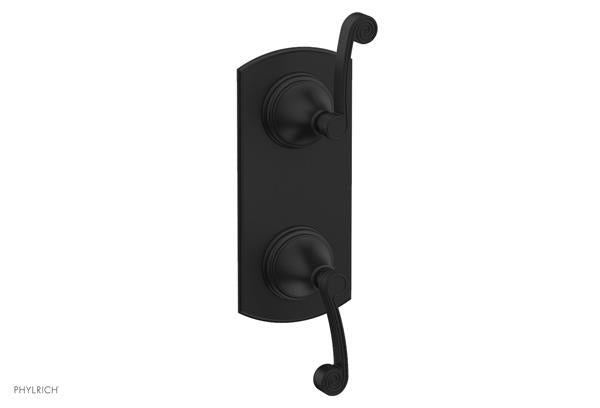 Phylrich - 3Ring 1/2 Inch Mini Thermostatic Valve with Volume Control Diverter  Trim - Curved Lever Handles