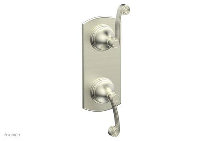 Phylrich - 3Ring 1/2 Inch Mini Thermostatic Valve with Volume Control Diverter  Trim - Curved Lever Handles