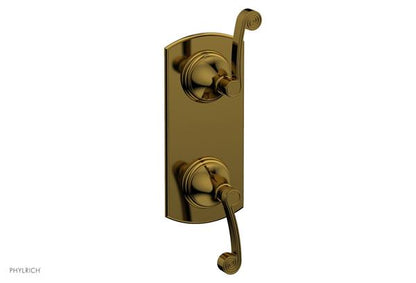 Phylrich - 3Ring 1/2 Inch Mini Thermostatic Valve with Volume Control Diverter  Trim - Curved Lever Handles