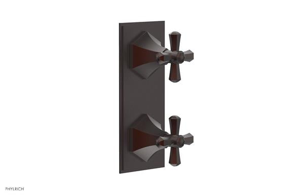 Phylrich - Le Verre & La Crosse Thermostatic Valve with Volume Control or Diverter - Cross Handles