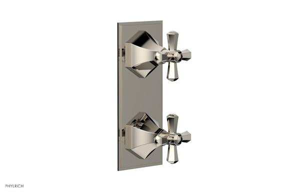 Phylrich - Le Verre & La Crosse Thermostatic Valve with Volume Control or Diverter - Cross Handles