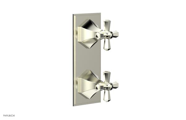 Phylrich - Le Verre & La Crosse Thermostatic Valve with Volume Control or Diverter - Cross Handles