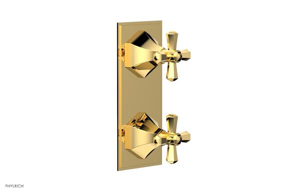 Phylrich - Le Verre & La Crosse Thermostatic Valve with Volume Control or Diverter - Cross Handles