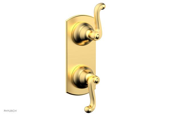 Phylrich - Revere & Savannah 1/2 Inch Thermostatic Valve with Volume Control or Diverter - Curved Lever Handle